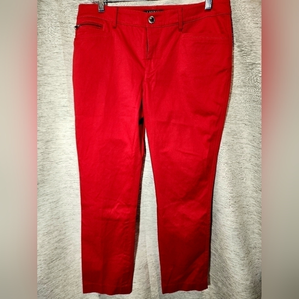 Lauren by Ralph Lauren Red Skinny Jeans size 10